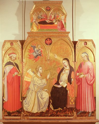 The Annunciation with St. Cosmas and St. Damian, 1409 by Taddeo di Bartolo